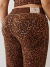 True Religion Leopard Print Flare Leg Jeans In Orange