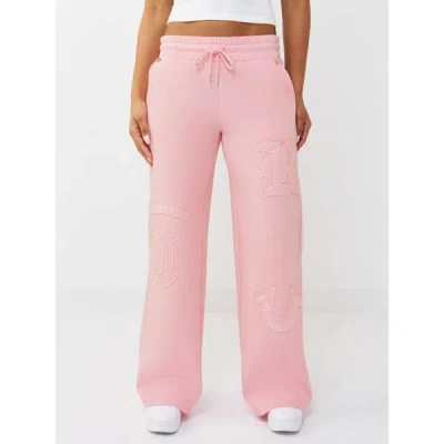 True Religion Women's Logo Appliqu� Baggy Sweatpant In Pink