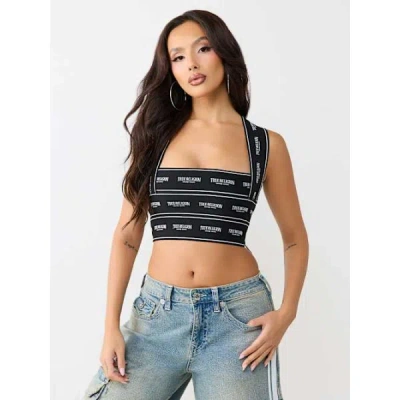 True Religion Women's Logo Elastic Top In Black