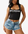 True Religion Logo Square Neck Tank In Black