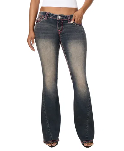 True Religion Women's Low-rise Flare Jeans In Black