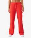 True Religion Women's Lurex Buddha Straight Leg Pants In Red