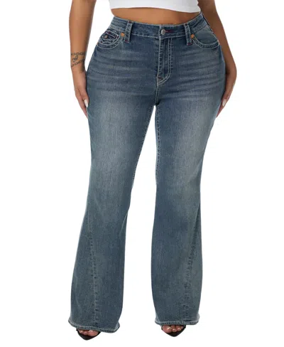 True Religion Women's Mid-rise Flare Stretch Denim Jeans In Blue