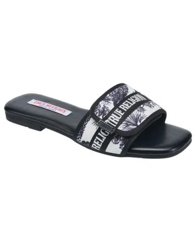 True Religion Women Missy Logo Adjustable Sandal In Black