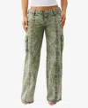 True Religion Natalie Low Rise Relaxed Fit Cargo Jeans In Green