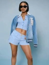 True Religion Women's Oversized Denim Bomber Jacket In Blue