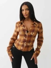 True Religion Women's Plaid Horseshoe Woven Top In Multi