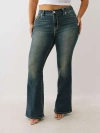 True Religion Women's Plus Becca Mid Rise Big T Bootcut Jean