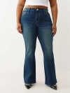 True Religion Women's Plus Becca Mid Rise Flap Bootcut Jean In Blue