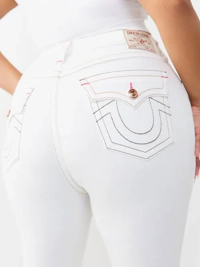 True Religion Women's Plus Becca Mid Rise Flap Bootcut Jean In White