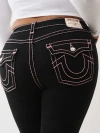 True Religion Women's Plus Becca Mid Rise Super T Bootcut Jean In Black