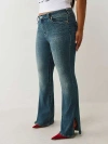 True Religion Women's Plus Becca Side Slit Bootcut Jean In Blue