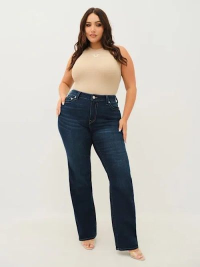 True Religion Women's Plus Billie High Rise Straight Jean In Blue