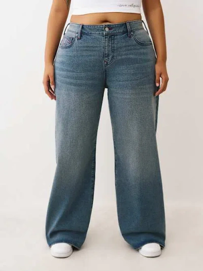 True Religion Women's Plus Bobbi Baggy Jean In Blue