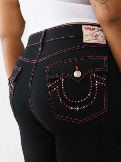 True Religion Women's Plus Jennie Crystal Curvy Skinny Jean In Black