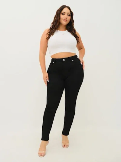 True Religion Women's Plus Jennie High Rise Curvy Skinny Jean In Black