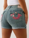 True Religion Women's Plus Jennie ‘i Love ' Rolled Short In Blue