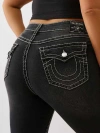 True Religion Women's Plus Jennie Mid Rise Big T Curvy Skinny Jean In Black