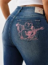 True Religion Women's Plus Jennie Mid Rise Buddha Pocket Curvy Skinny Jean