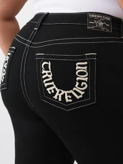 True Religion Women's Plus Jennie Mid Rise Curvy Skinny Jean In Black