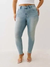 True Religion Women's Plus Jennie Mid Rise Skinny Jean In Blue