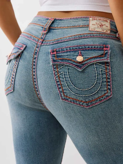 True Religion Women's Plus Jennie Mid Rise Super T Curvy Skinny Jean In Blue