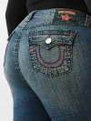 True Religion Women's Jennie Super T Flap Mid Rise Curvy Skinny Jean In Blue