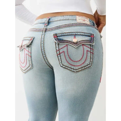 True Religion Women's Plus Joey Mid Rise Super T Flare Jean In Blue