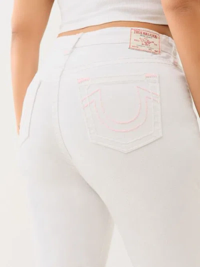 True Religion Women's Plus Riley High Rise Super T Rolled Bermuda Short In White