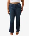 True Religion Women's Plus Size Becca Bootcut Mid Rise Jean In Blue