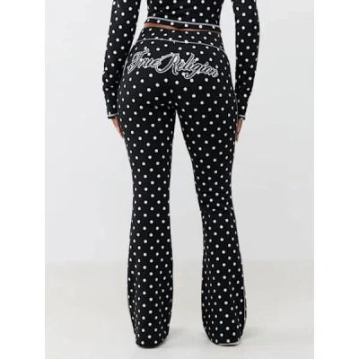 True Religion Women's Polka Dot Bootcut Pant In Black
