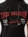 True Religion Women's Puff Print Logo V Neck T-shirt In Black