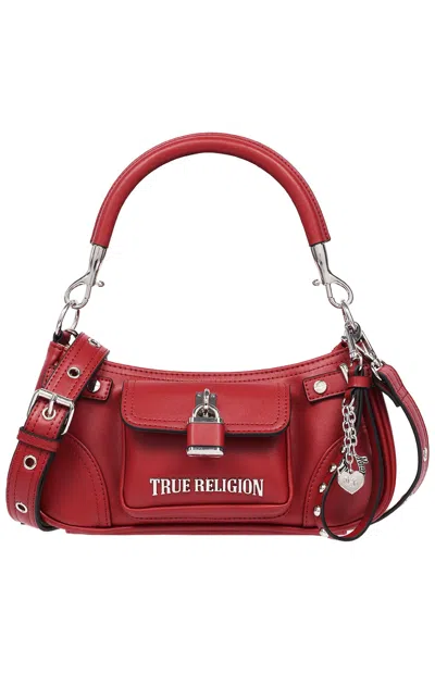 True Religion Women's Red Moto Charm Shoulder Bag