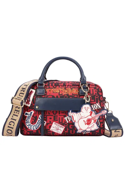 True Religion Women's Red Multi Patch Graphic Satchel Bag