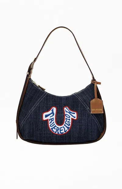 True Religion Women's Retro Horseshoe Denim Hobo Bag In Dark Denim