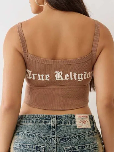 True Religion Women's Reversible Ribbed Tank Top In Brown