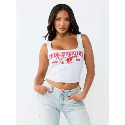 True Religion Women's Ribbed Contrast Tank Top In Gray