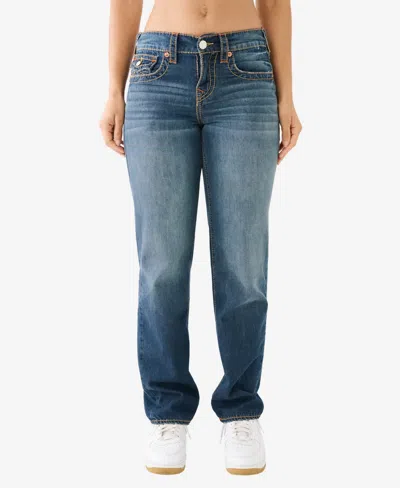 True Religion Women's Ricki Flap Big T Relaxed Straight Jean In Mosaic Canyon
