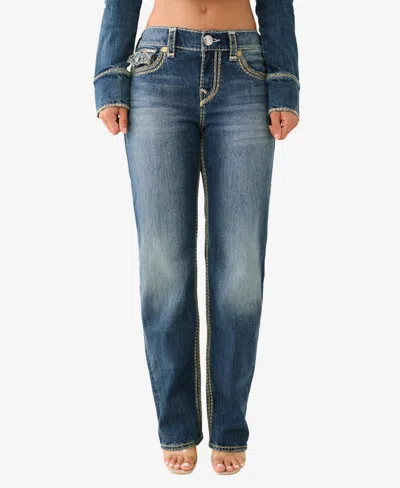 True Religion Women's Ricki Super Relaxed Straight Jeans In Dark Wash
