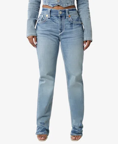 True Religion Women's Ricki Straight Flap Jeans In Horizon Henge