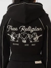 True Religion Women's Rope Stitch Shrunken Hoodie In Black
