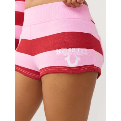 True Religion Women's Rugby Sporty Short In Pink