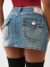 True Religion Women's Sadie Rope Stitch Denim Skirt In Blue