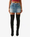 True Religion Women's Sadie Rope Stitch Flap Skirt In Blue