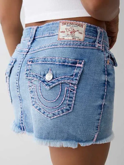 True Religion Women's Sadie Super T Mini Skirt In Blue