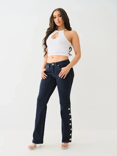True Religion Women's Sailor Button Baby Bootcut Jean
