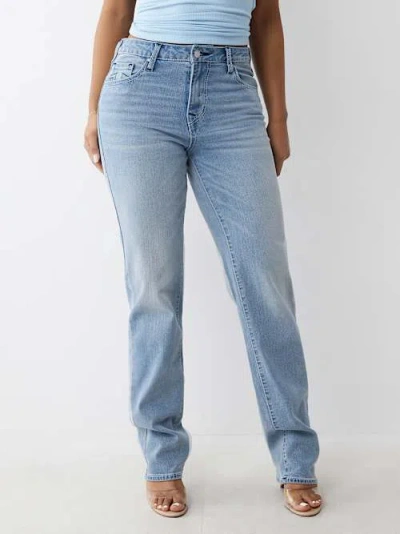 True Religion Women's Sarah High Rise Straight Jean In Blue
