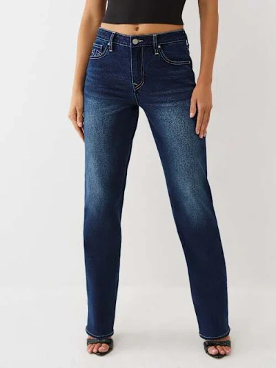 True Religion Women's Sarah High Rise Straight Jean In Blue