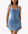 True Religion Women's Scoop Neck Denim Dress In Blue