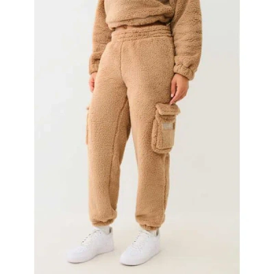 True Religion Women's Sherpa Boyfriend Jogger Pants In Brown